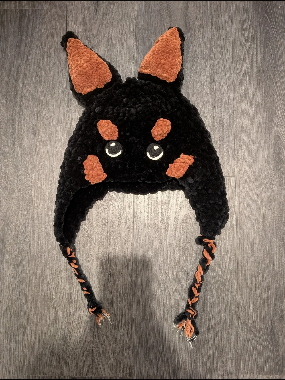 Black and Rust Fuzzy Doberman Winter Hat